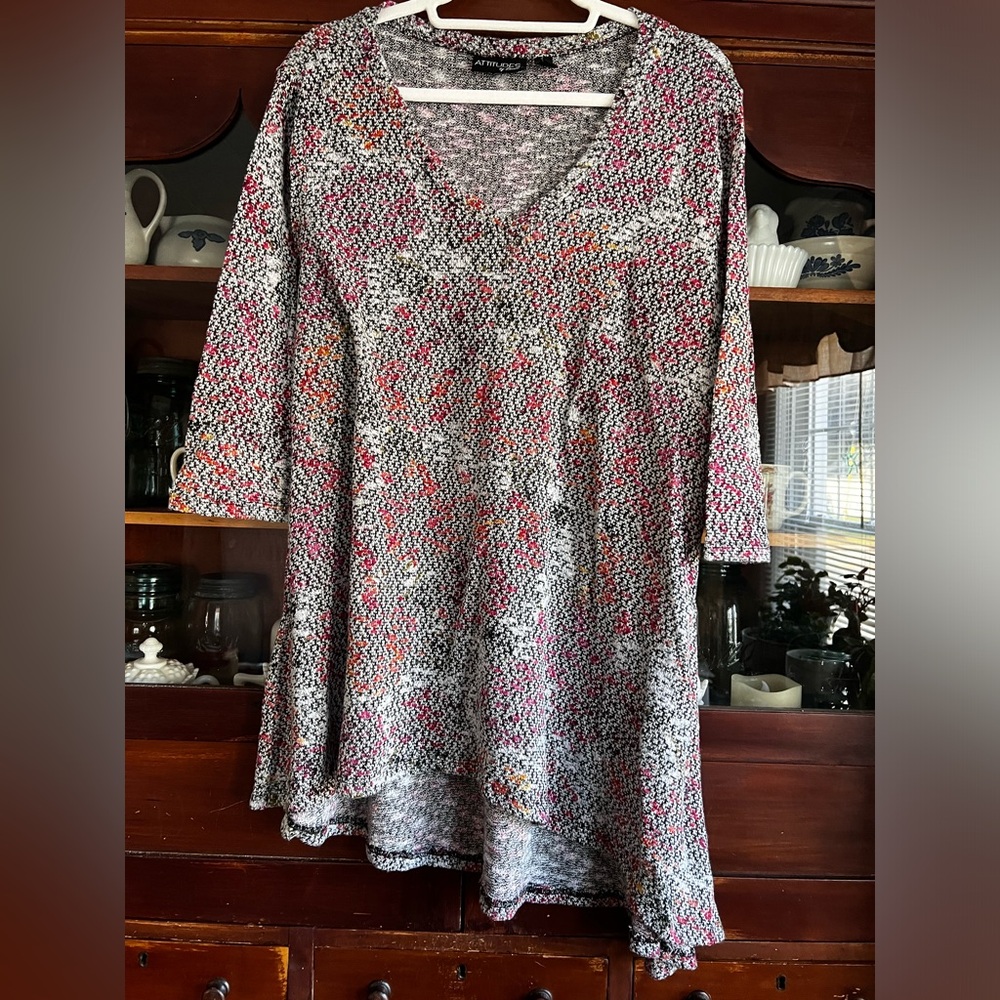 Attitudes by Renee plus 1X asymmetrical top